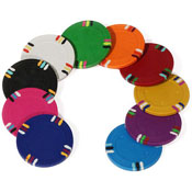 Blank 12 Stripe Poker Chip - 13.5grams - GREEN Sold by the Roll 25 pcs. per Roll, CPBL12-GREEN*25